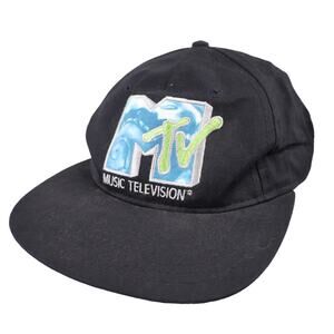 Vintage 90s MTV Music Television Patch Snapback Hat
